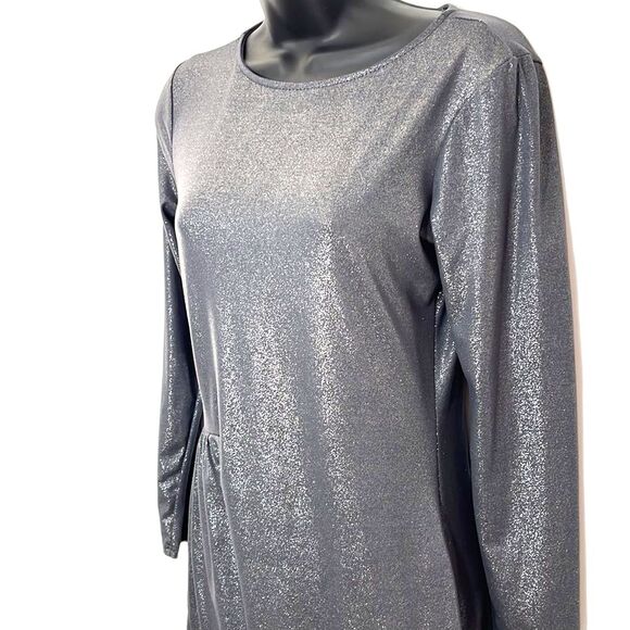 Tianna B. Metallic Shimmer Foil Asymmetrical Cocktail Dress Size Small NWT - Picture 4 of 13